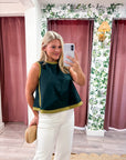 Soft Motion Knit Top-Hunter Green
