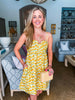 Botanical Brunch Mini Dress-Yellow