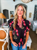 Tour The Town Floral Top-Black