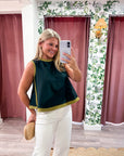 Soft Motion Knit Top-Hunter Green