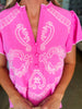 Festival Frolic Embroidered Top-Pink