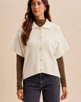 Softly Spoken Sweater Cape Cardigan-Ivory
