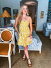 Botanical Brunch Mini Dress-Yellow