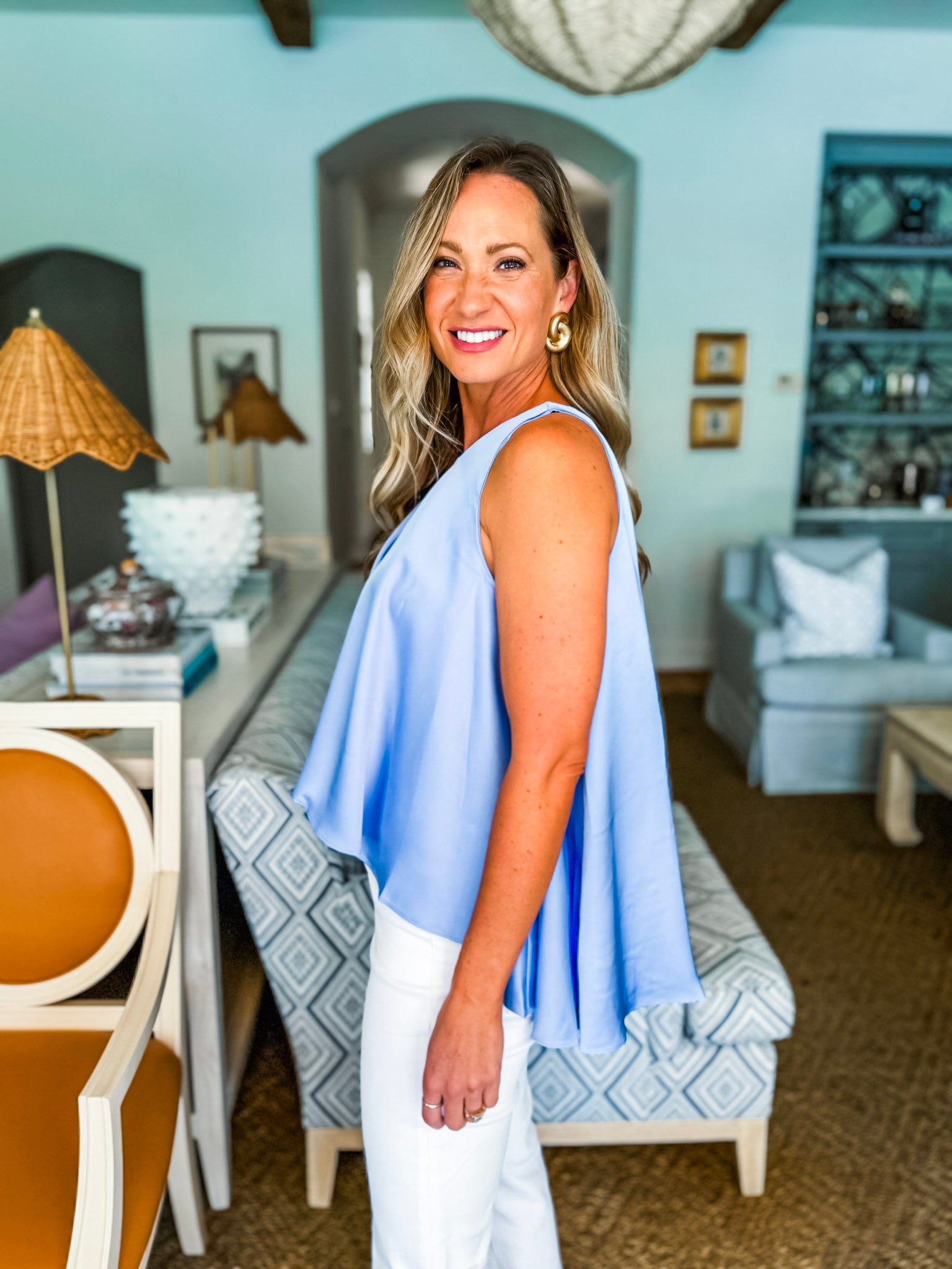 Sunshine Serenade Top- Pale Blue