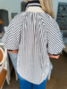 City Time Striped Top-Black