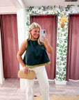 Soft Motion Knit Top-Hunter Green