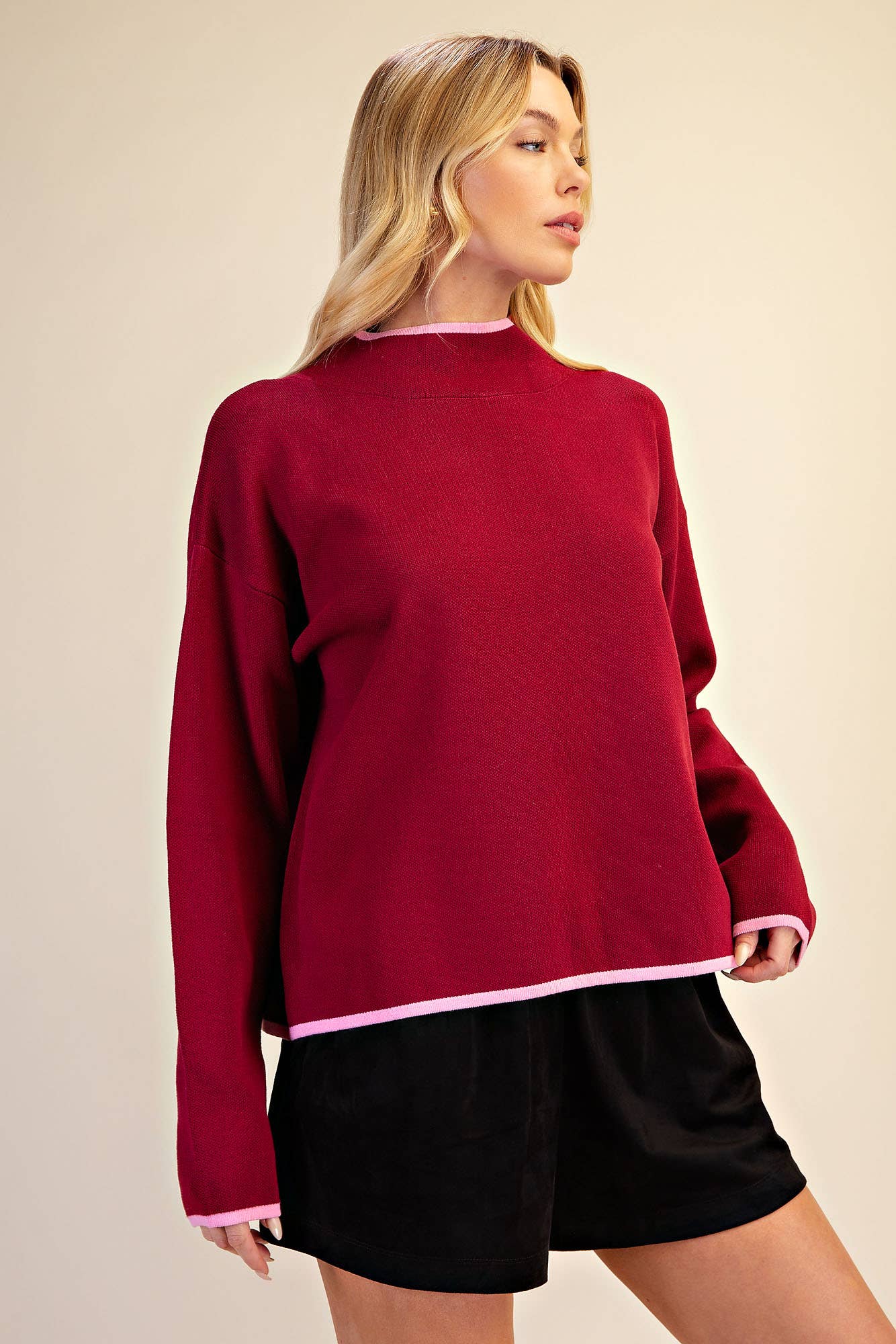 Falling Leaves Sweater-Burgundy