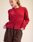 Fireside Cottage Cardigan-Cherry