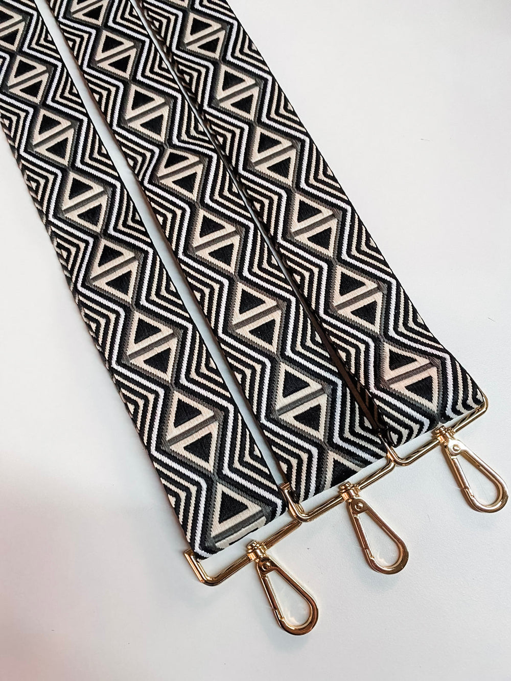 Aztec Triangle Bag Strap-Black