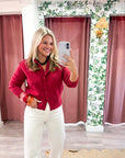 Fireside Cottage Cardigan-Cherry