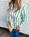 Everly Stripe Top-Green