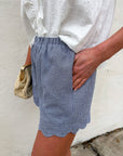 Gingham Scalloped Shorts