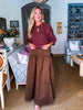 Fit & Flare Maxi Skirt-Mocha