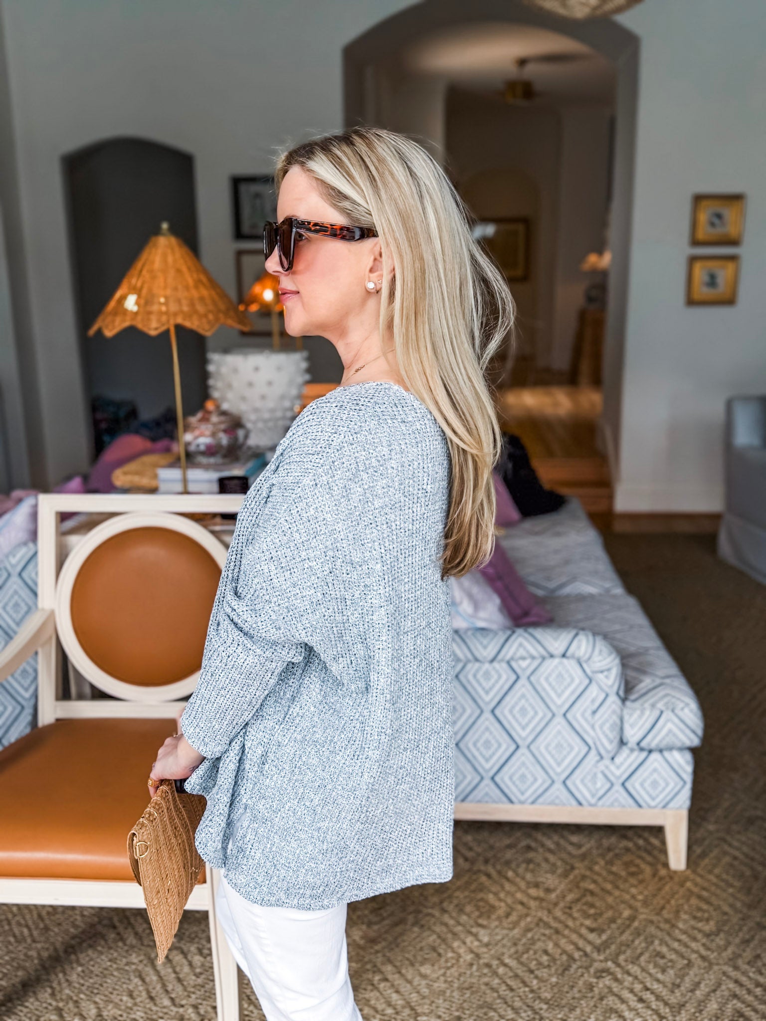 Love Luxe Knit Top-Gray