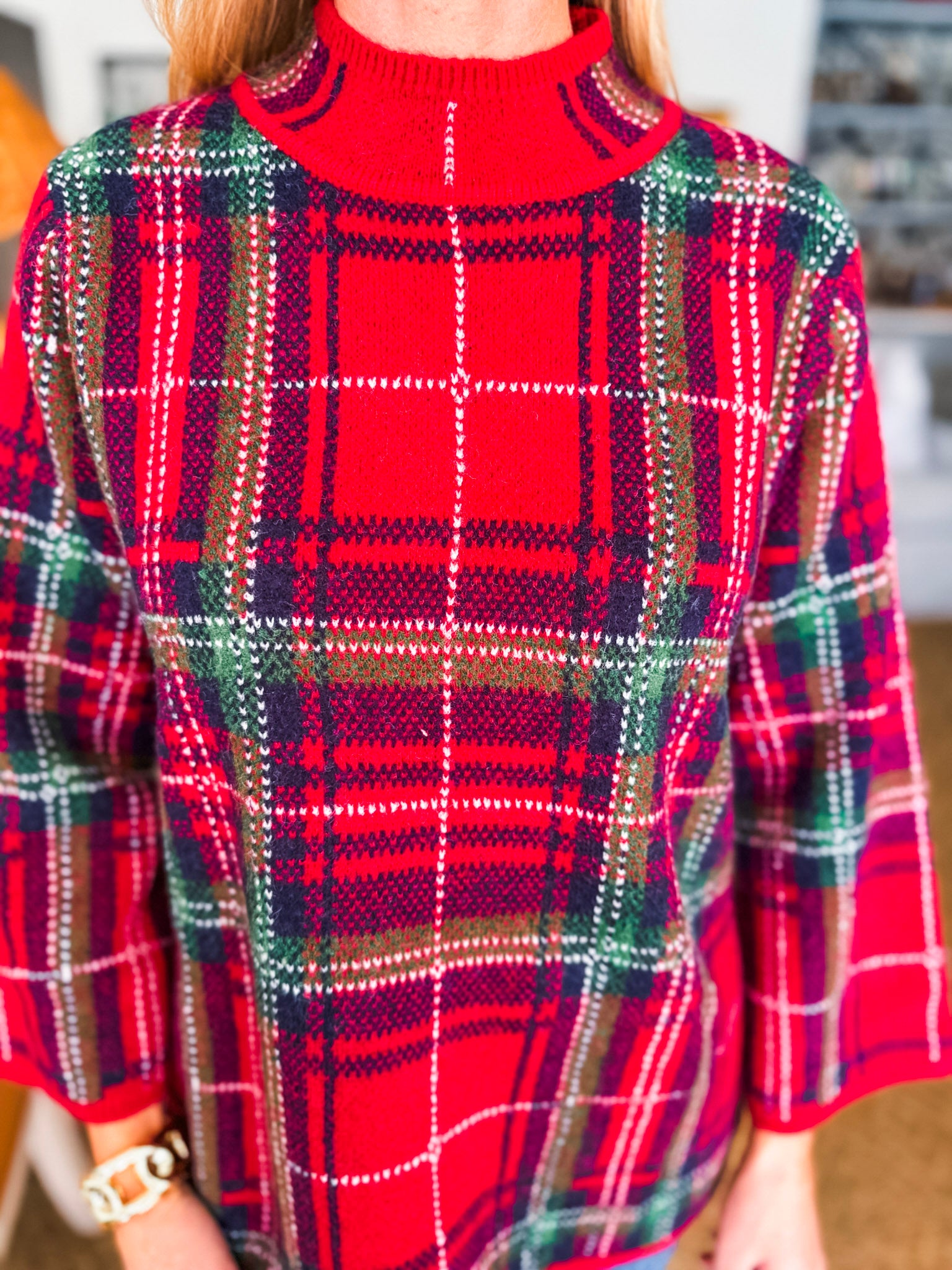 Tree Topper Plaid Top-Red