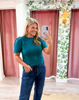 Sunday Autumn Knit Top-Teal