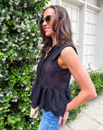 Lady Luck Embroidered Peplum Top