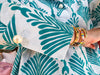 In the Palms Top-Teal Blue