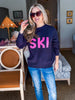 Ski Sport Sweater-Navy/Pink