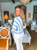 Double Down Striped Sweater- Ivory Sky