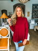 Cuddled Up Eyelet Sweater- Garnet