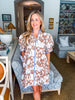 Tropical Villa Mini Dress-Mocha