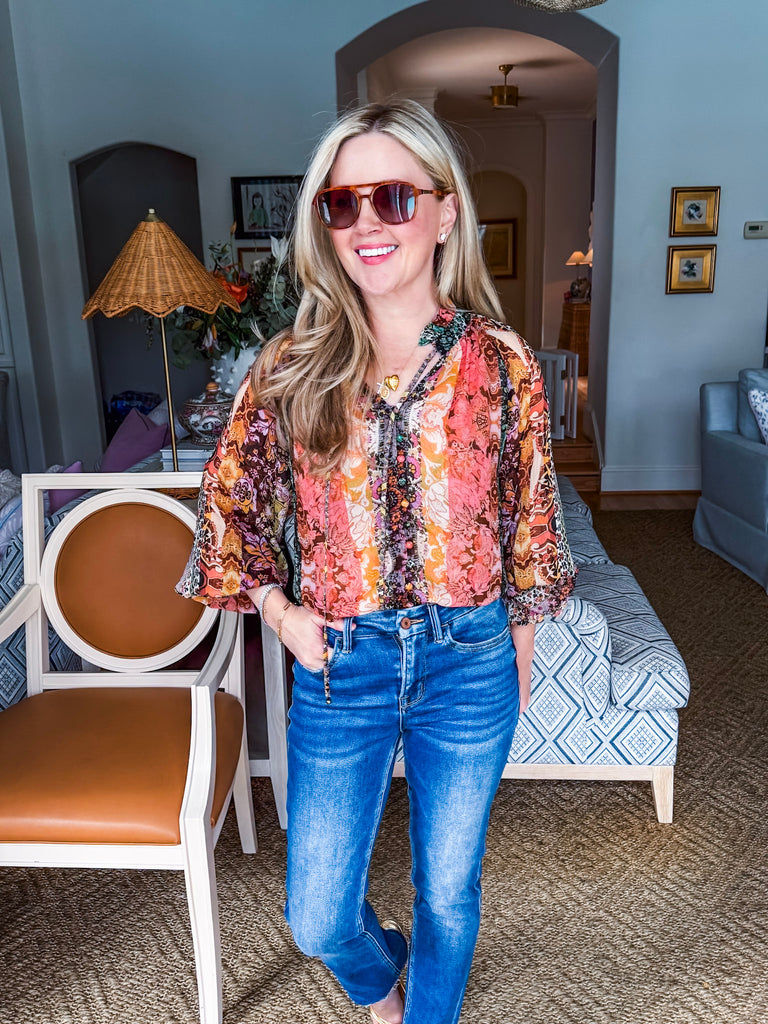 Serene Energy Boho Floral Top