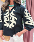 Blush Peony Top-Black