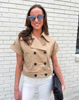 City Chic Crop Trench Top