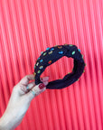 Gemmie Knotted Headband-Black
