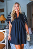 Countryside Mornings Mini Dress-Black