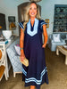 Meet in Mykonos Midi Dress-Navy