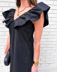 Flirt Alert Mini Dress- Black