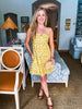 Botanical Brunch Mini Dress-Yellow