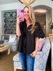 Sweet Harmony Eyelet Top-Black
