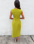 The Paris Edition Midi Dress-Lime