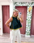 Soft Motion Knit Top-Hunter Green