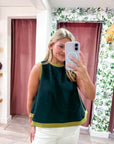 Soft Motion Knit Top-Hunter Green