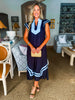 Meet in Mykonos Midi Dress-Navy