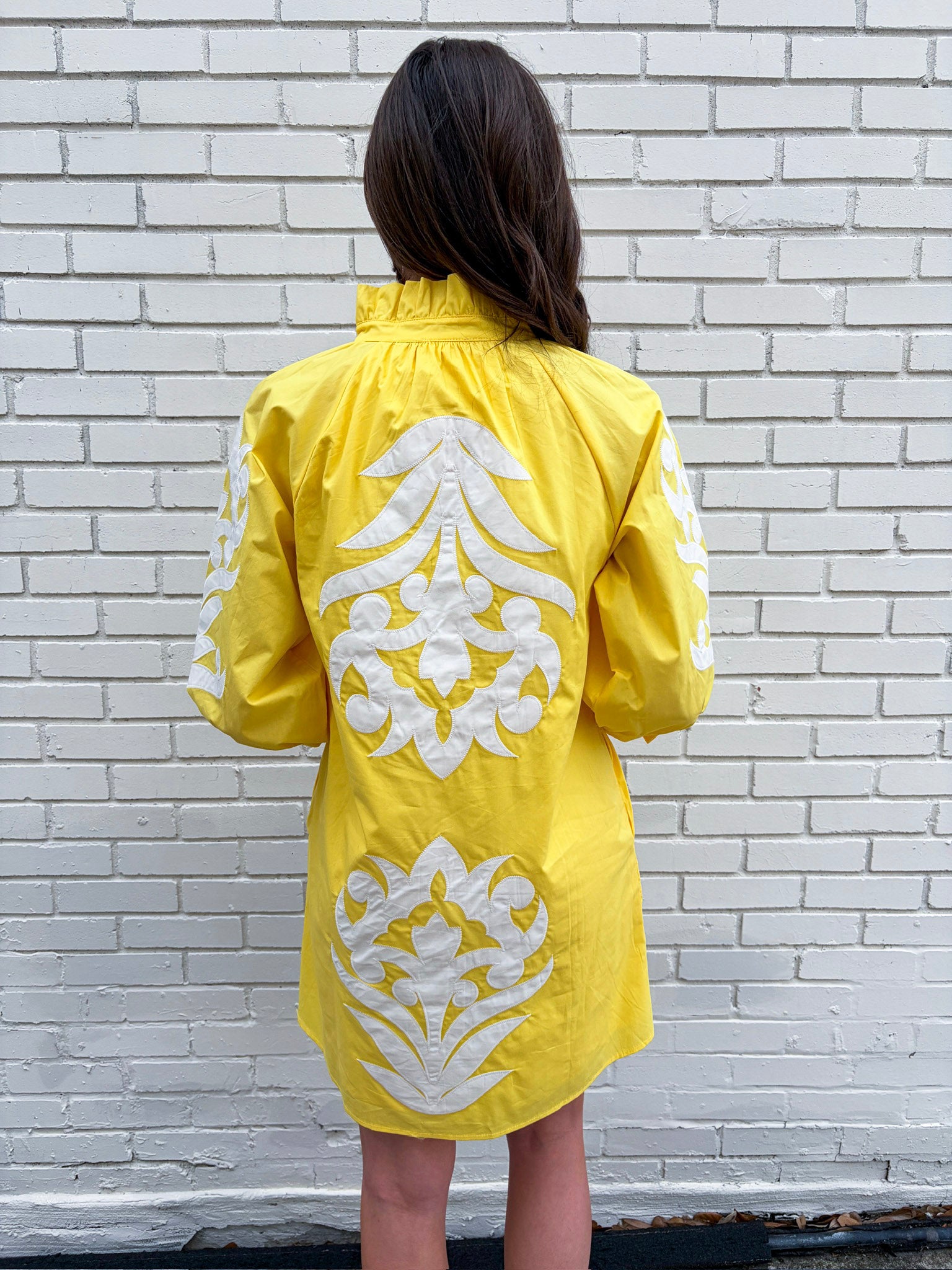 Isla Floral Baroque Dress-Yellow