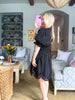 Petals And Pinot Eyelet Mini Dress-Black