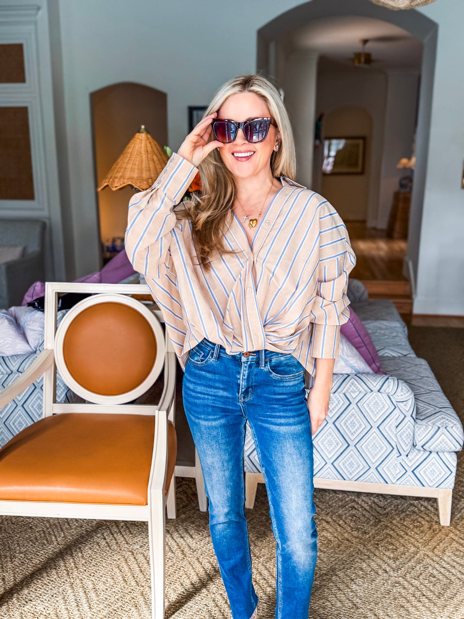 Caught Up Twist Detail Top-Taupe