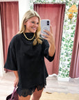 Old Mill Mock Neck Top-Black