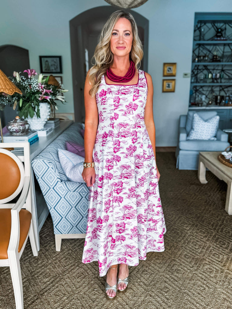 Romantic Toile Midi Dress