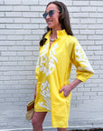 Isla Floral Baroque Dress-Yellow
