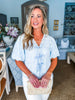Vintage Eyelet Top-Light Blue