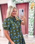 Baby Blossom Mini Dress-Brown