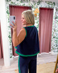 Soft Motion Knit Top-Navy