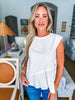 Right Fit Peplum Top-White