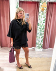 Old Mill Mock Neck Top-Black
